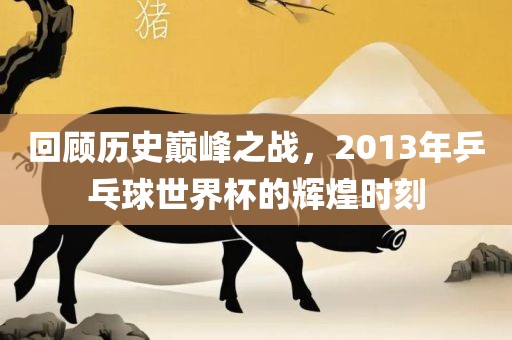 回顾历史巅峰之战，2013年乒乓球世界杯的辉煌时刻