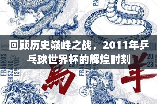 回顾历史巅峰之战，2011年乒乓球世界杯的辉煌时刻
