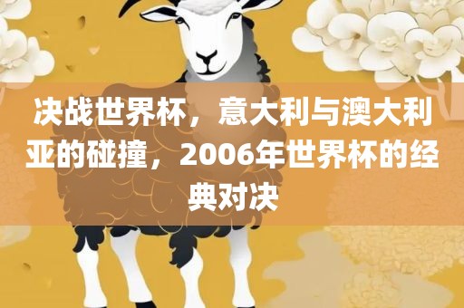 决战世界杯，意大利与澳大利亚的碰撞，2006年世界杯的经典对决