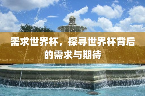 需求世界杯，探寻世界杯背后的需求与期待