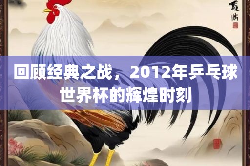 回顾经典之战，2012年乒乓球世界杯的辉煌时刻