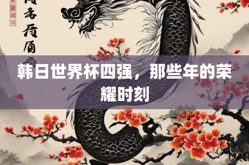 韩日世界杯四强，那些年的荣耀时刻