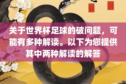 关于世界杯足球的破问题，可能有多种解读。以下为您提供其中两种解读的解答